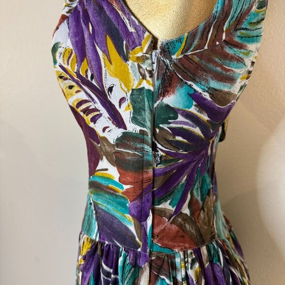 Vintage FLORAL SUNDRESS Womens Geary Roark for Kamisato 1980s Size 4 Strappy - Picture 5 of 12